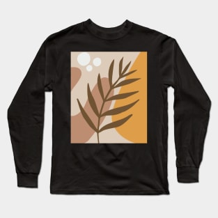 Minimal Modern  Abstract Shapes Abstract Leaf Warm Tones  Pattern Long Sleeve T-Shirt